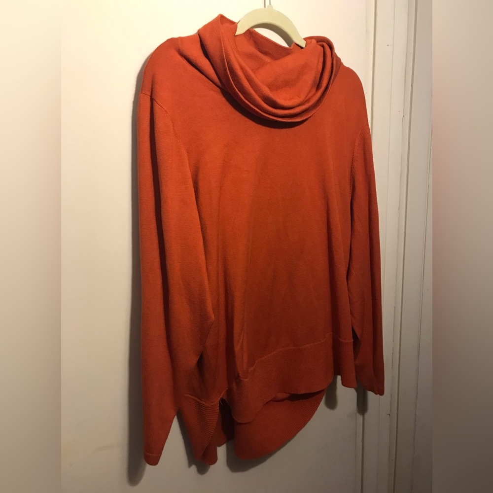 Cyrus Women’s Orange Cowl Neck Sweater Size 1X